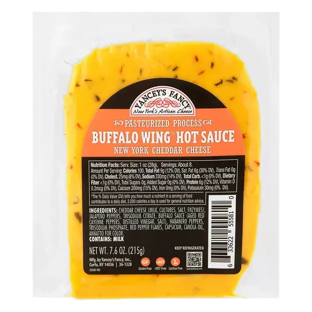 New York Cheddar Buffalo Wing Hot Sauce Cheese