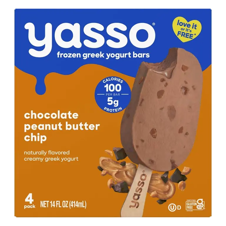 Chocolate Peanut Butter Chip Creamy Greek Yogurt Bars