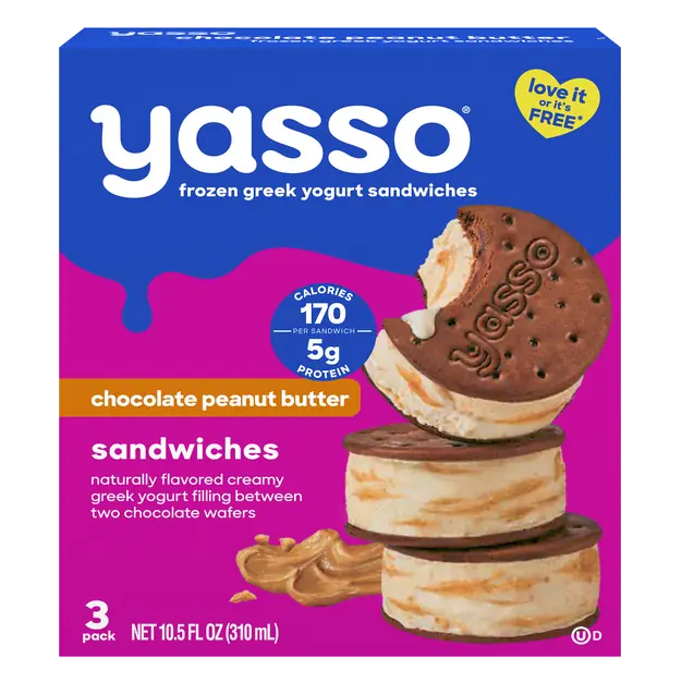 Chocolate Peanut Butter Greek Yogurt Sandwiches - 3 ct