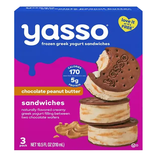 Chocolate Peanut Butter Greek Yogurt Sandwiches