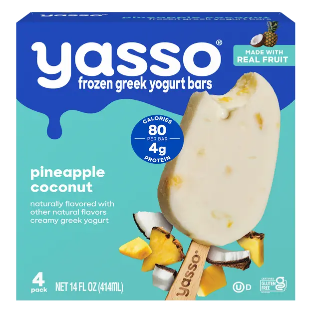 Pineapple Coconut Greek Yogurt Bars - 4 ct