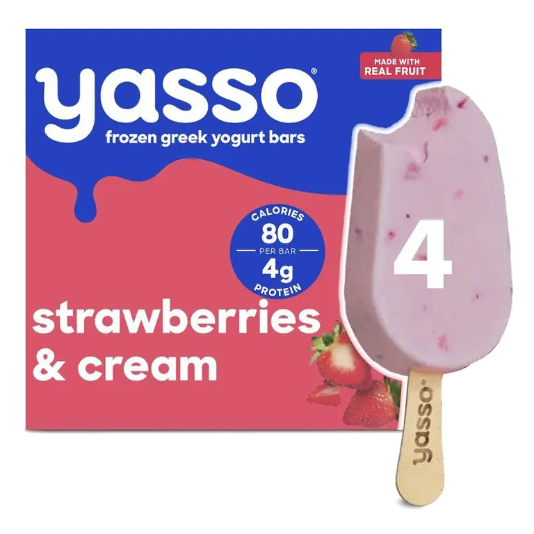 Yasso Greek Yogurt Strawberry and Cream Bars, 4pk/14 fl oz