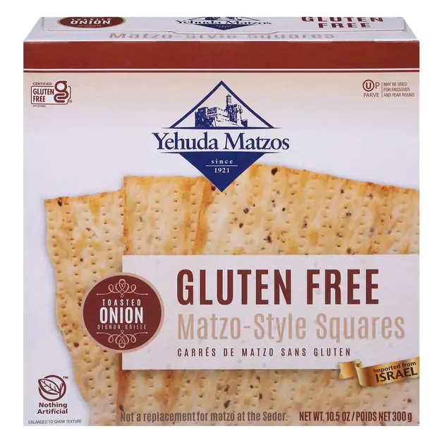 Gluten Free Toasted Onion Matzo-Style Squares Kosher For Passover