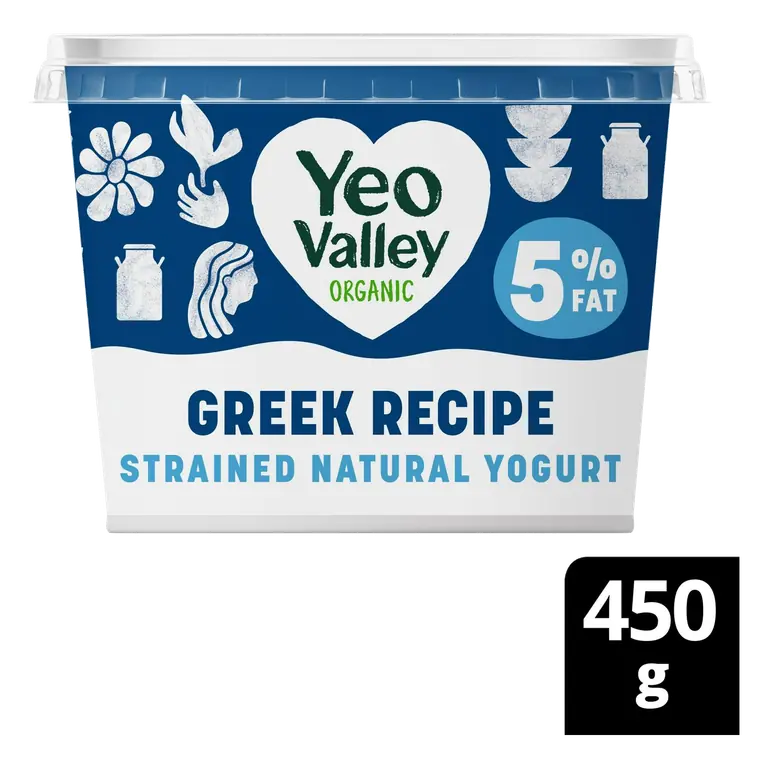 Yeo Valley Greek Recipe 5% Strain Natural Yogurt 450g