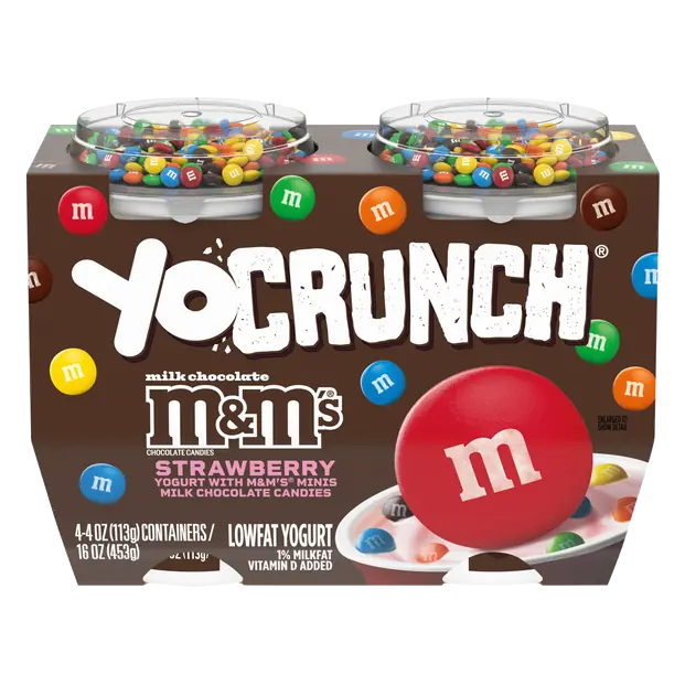 Low Fat Strawberry M&M's Yogurt Cups - 4 ct