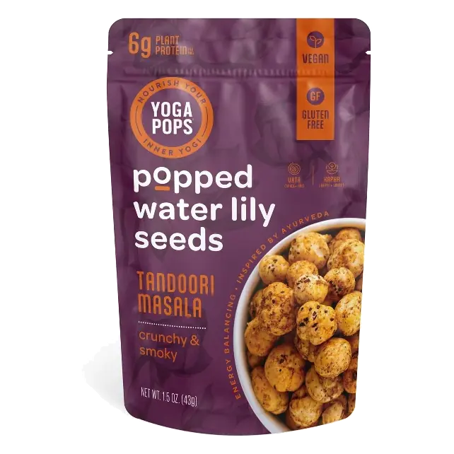 Yoga Pops Popped Water Lily Seed Snack Tandoori Masala, 1.5oz