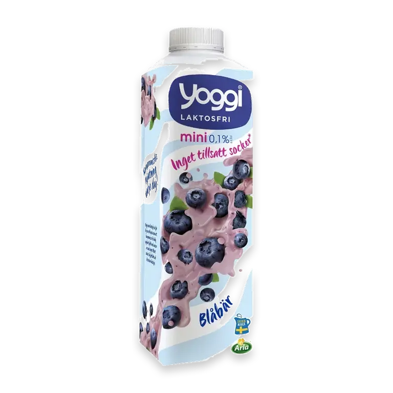 Yoghurt Mini Blåbär 0,1% Laktosfri 1000g Yoggi®