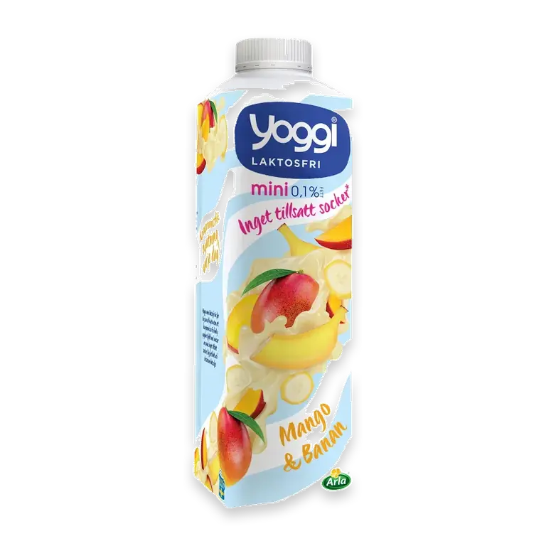 Yoghurt Mini Mango Banan Laktosfri 0,1% 1000g Yoggi®