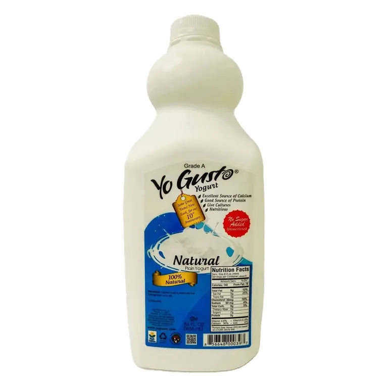YoGusto 3.25% Fat No Sugar Added Plain Yogurt, 56 fl oz