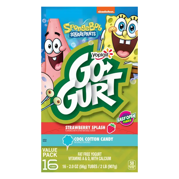 Fat Free Strawberry & Cotton Candy Yogurt Tubes - 16 ct