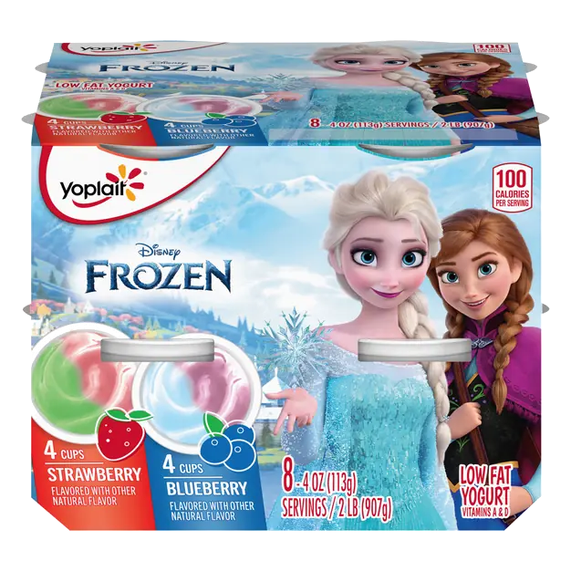 Kids Disney Frozen II Low Fat Blueberry/Strawberry Yogurt Cup 8 ct