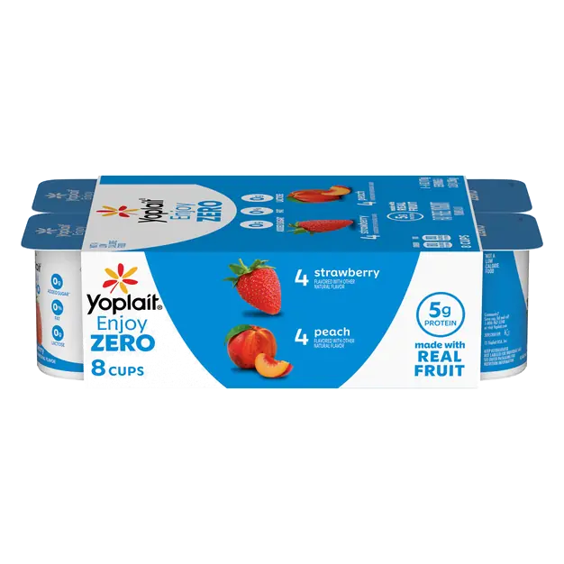 Light Fat Free Strawberry & Harvest Peach Yogurt Cups - 8 ct