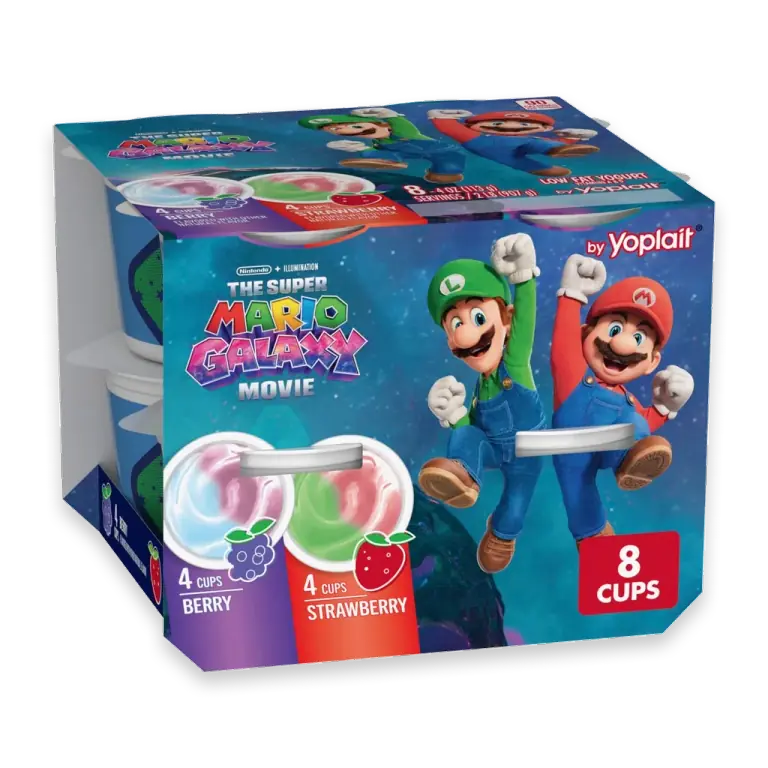 The Super Mario Galaxy Movie Low Fat Yogurt Cups Variety Pack