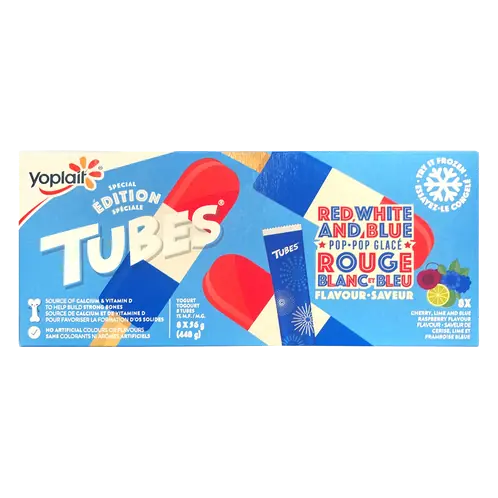 Yogurt Tubes Special Edition Red White And Blue Pop 8 x 56 g