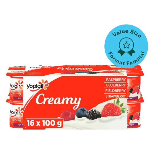 Creamy 1% Smooth Traditional Yogurt Cups Variety Pack 16 x 100 g