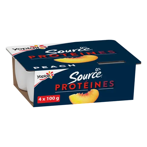 Source 0% Yogurt Protein Peach 4 x 100 g