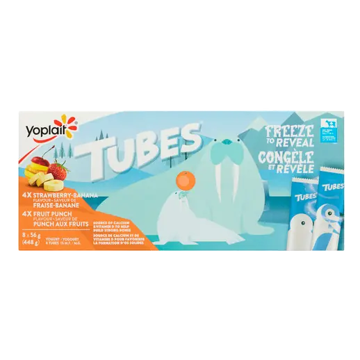Yogurt Tube Strawberry-Banana & Fruit Punch 8 x 56 g