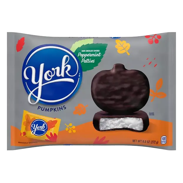 Peppermint Patties, Dark Chocolate Covered, Pumpkins