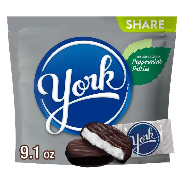 York Dark Chocolate Peppermint Patties Candy, 9.1oz