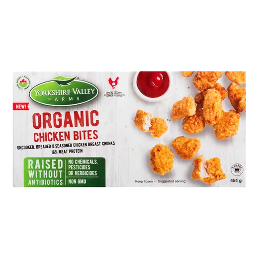 Organic Frozen Chicken Bites 454 g