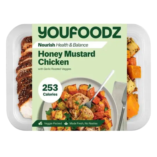 Nourish Honey Mustard Chicken With Garlic Veg
