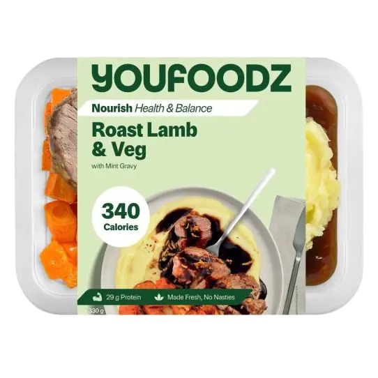 Nourish Roast Lamb & Veg With Minted Gravy