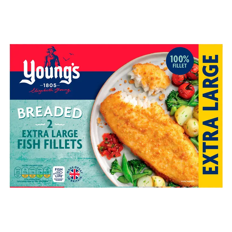 Young's 2 Breaded Extra Large Fish Fillets 300g