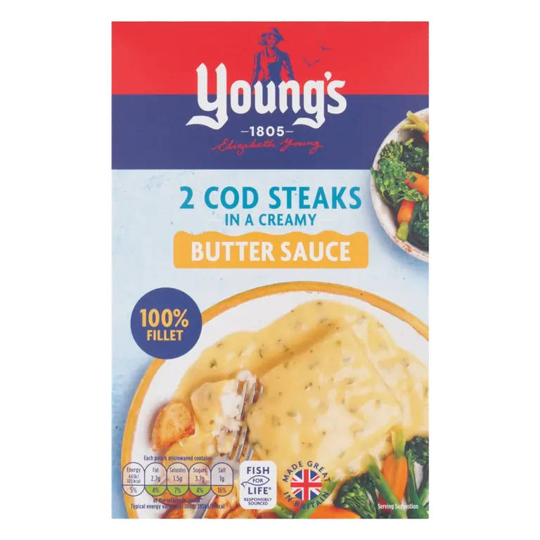 2 Cod Steaks In Butter Sauce