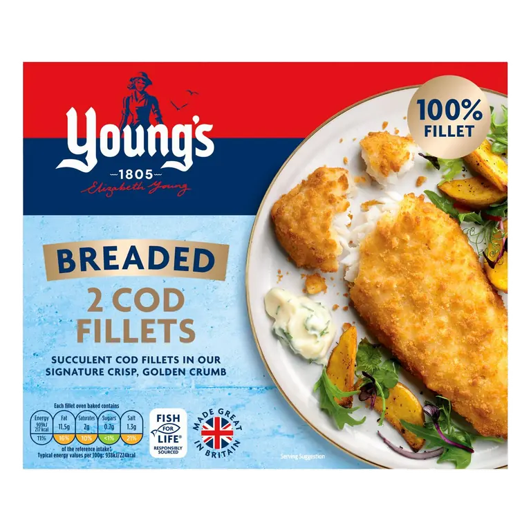 2 x Breaded Cod Fillets 200g