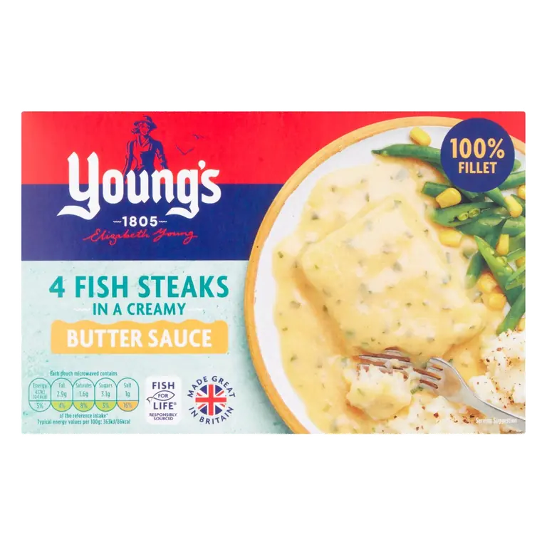 4 Fish Steaks In Butter Sauce