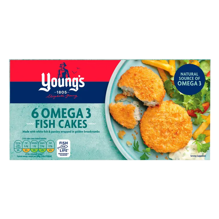Young's 6 Omega 3 Fish Cakes 300g