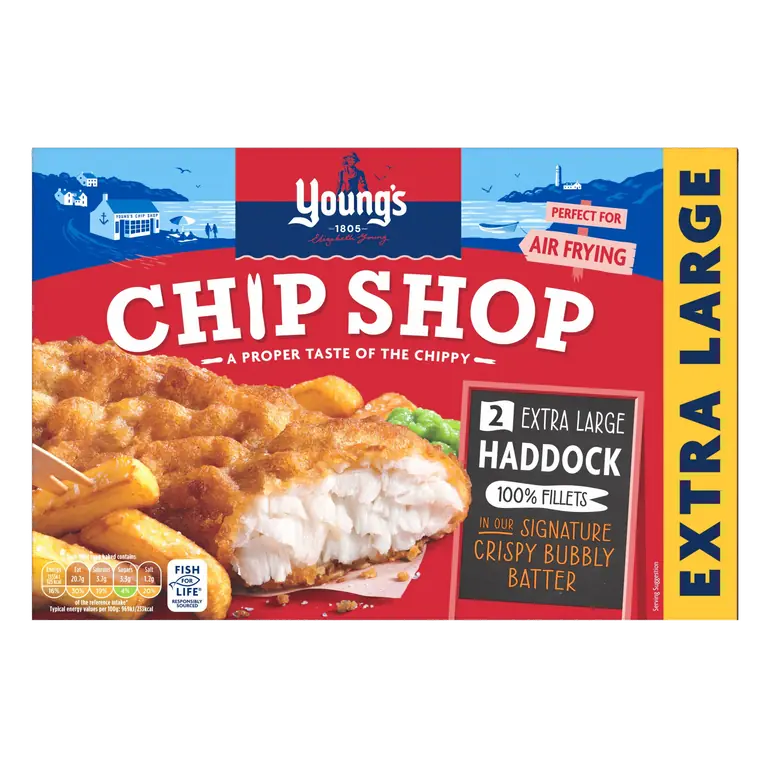 Young's Chip Shop 2 Extra Large Haddock Fillets 300g