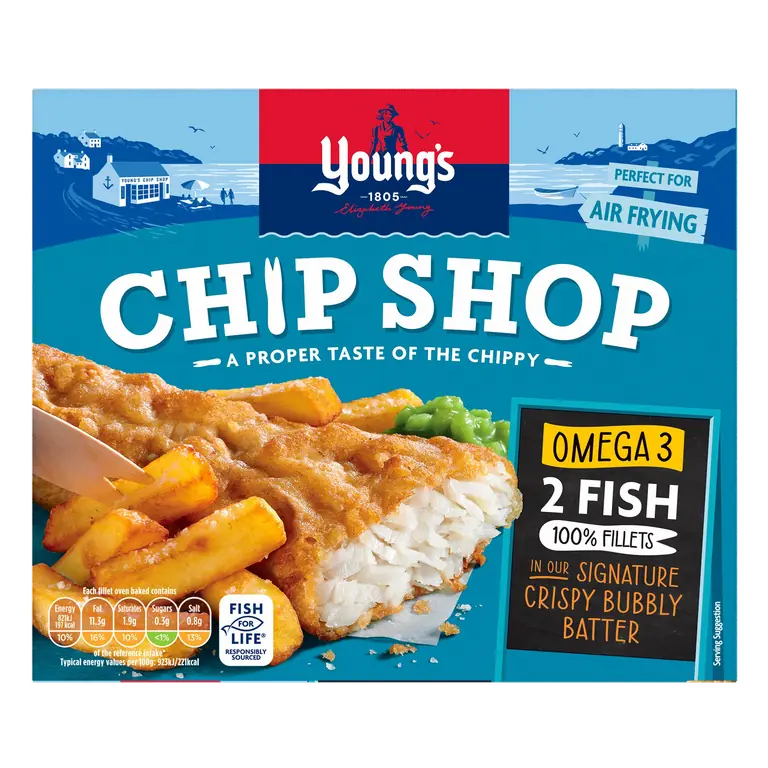 Young's Chip Shop 2 Omega 3 Fish 100% Fillets 200g