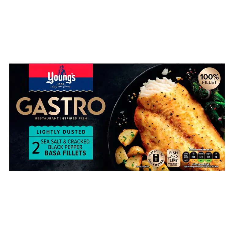Gastro Lightly Dusted 2 Sea Salt & Black Pepper Basa Fillets