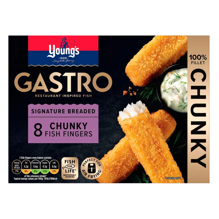 Young's Gastro Signature Breaded 8 Chunky Fish Fingers 320g