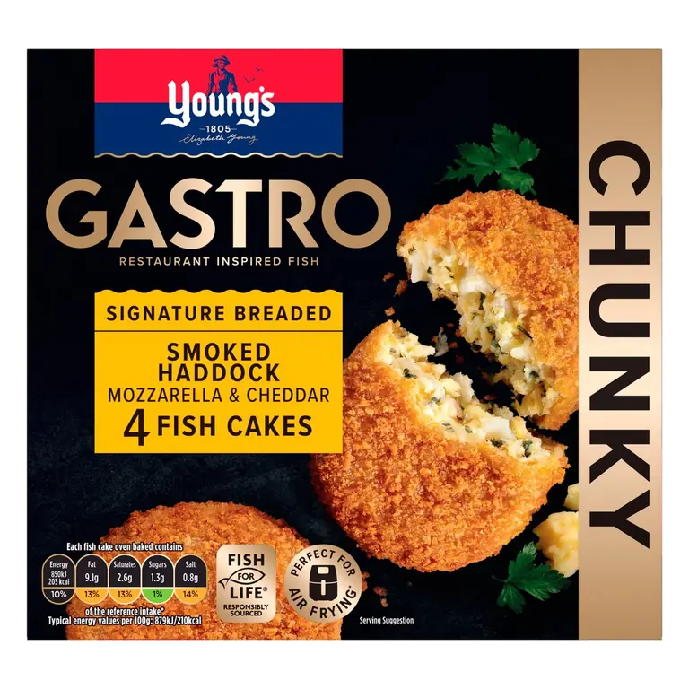 Gastro Signature Smoked Haddock & Mozzarella 4 Fish Cakes 400g