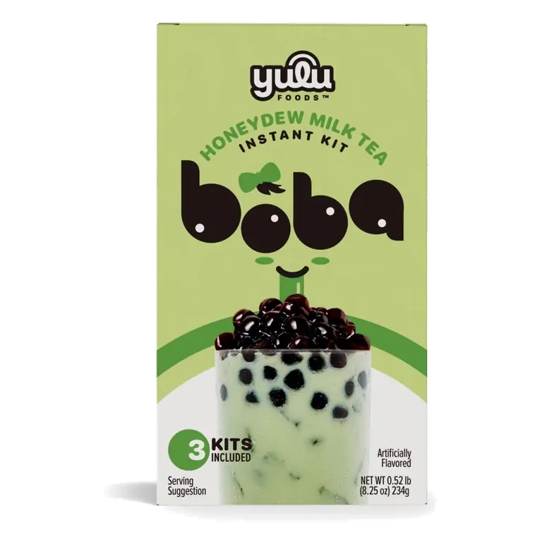 YULU Instant Honeydew Boba Kit, 8.25oz/3ct: Non-Caffeinated