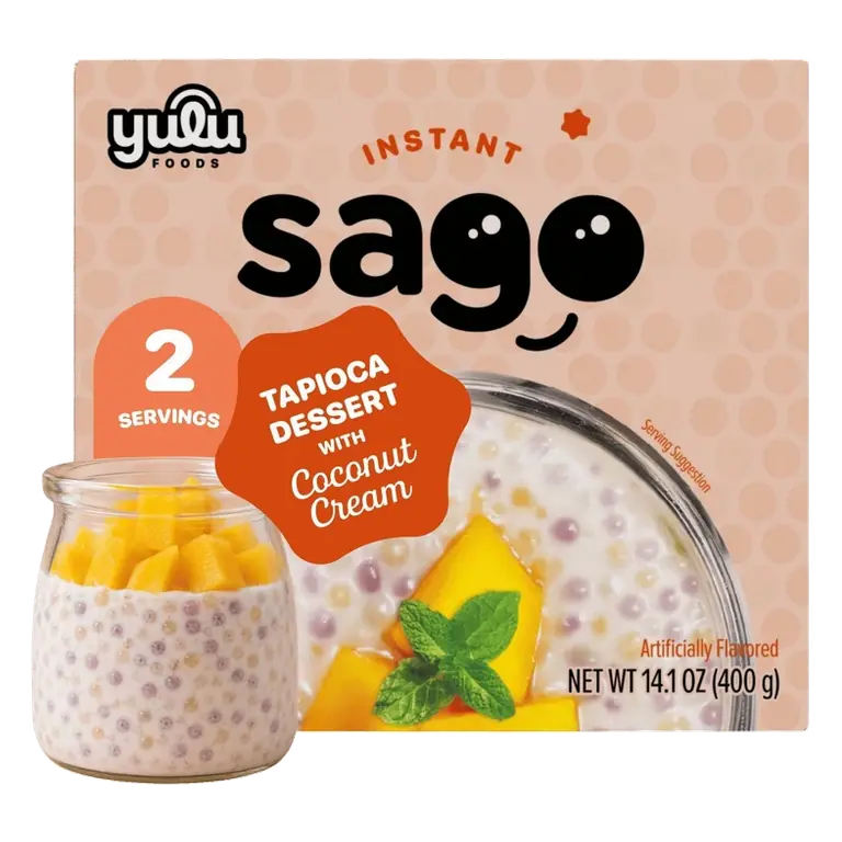 YULU Instant Sago Tapioca Pearl and Coconut Dessert Kit, 14.1oz/2ct