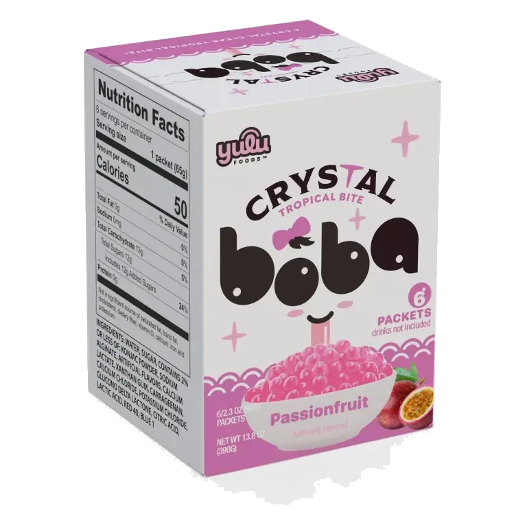 YULU Passionfruit Crystal Boba Pearls, 13.8oz/6ct
