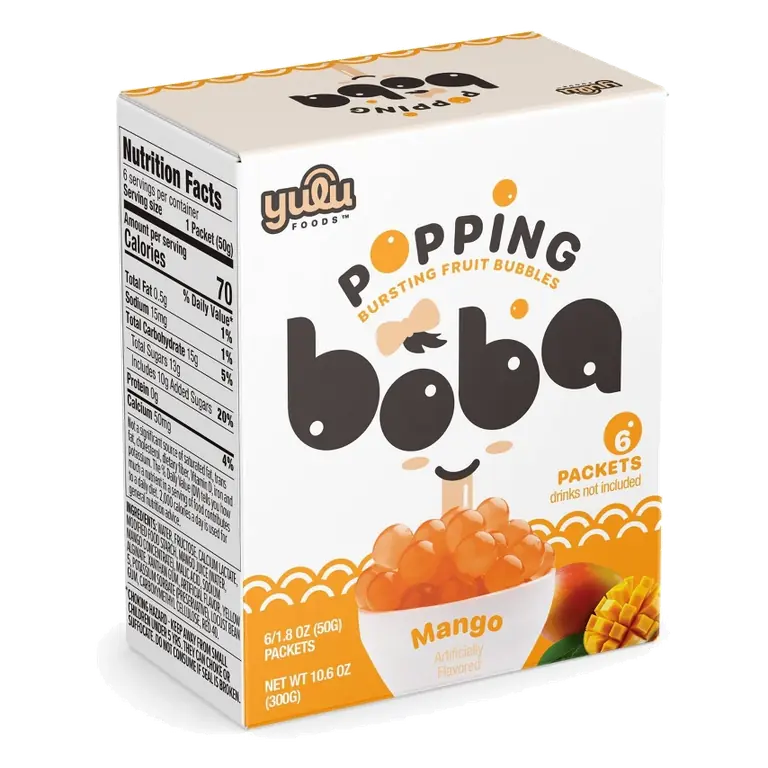 Yulu Popping Bursting Boba Fruit Bubbles For Boba Tea, 6ct