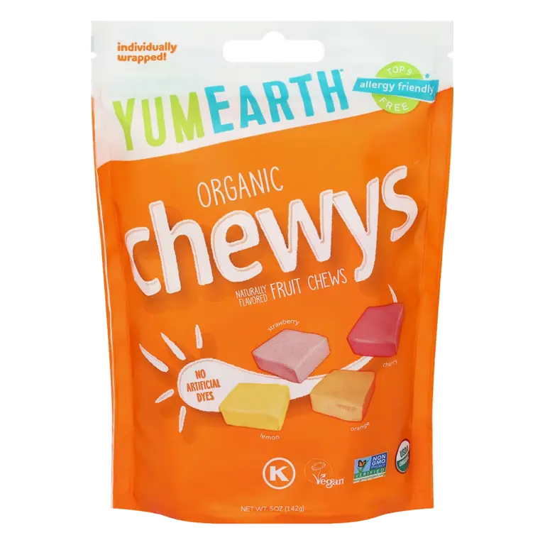Organic Chewys Fruit Chews, Lemon, Orange, Strawberry, Cherry