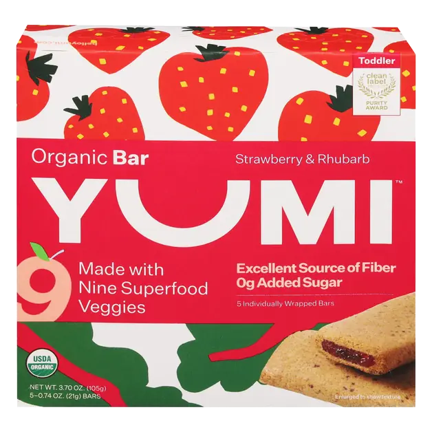 Organic Strawberry & Rhubarb Snack Bars - 5 ct