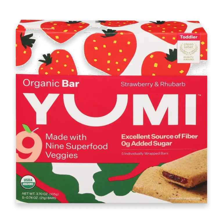 Strawberry Rhubarb Organic Toddler Snack Bars