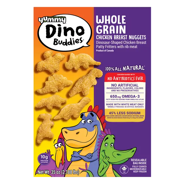 Dino Buddies Dinosaur Whole Grain Breaded Chicken Breast Nuggets