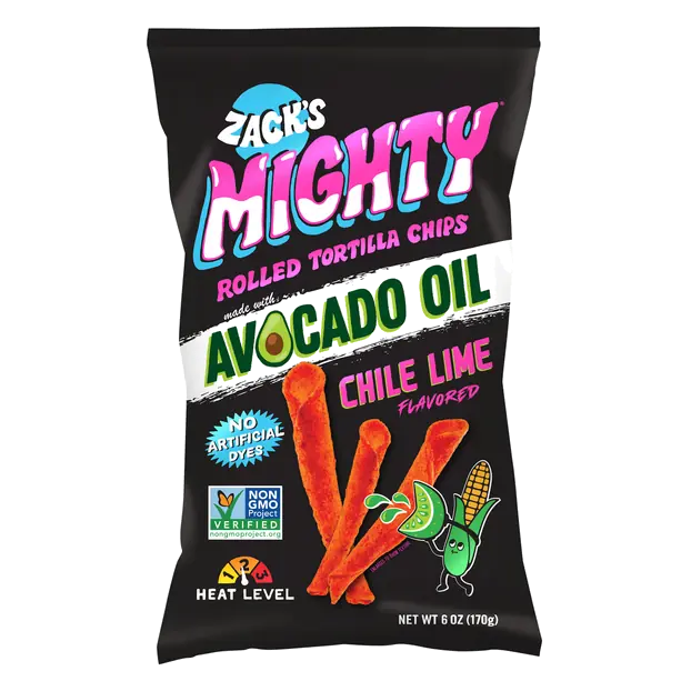 Mighty Chile Lime Avocado Oil Rolled Tortilla Chips