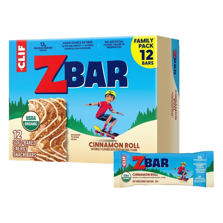 Zbar Cinnamon Roll Soft-Baked Energy Organic Granola Snack Bars, 15.24oz/12ct