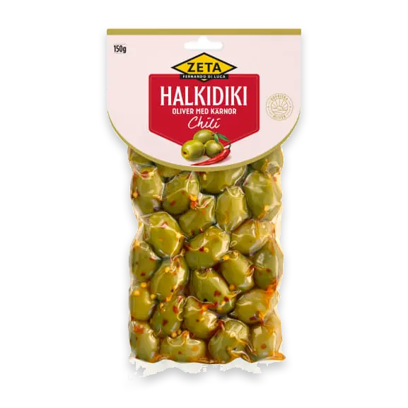 Chili Halkidiki Oliver med Kärnor