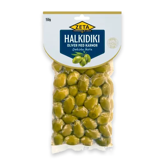 Halkidiki Grekiska Fasta Oliver med Kärnor