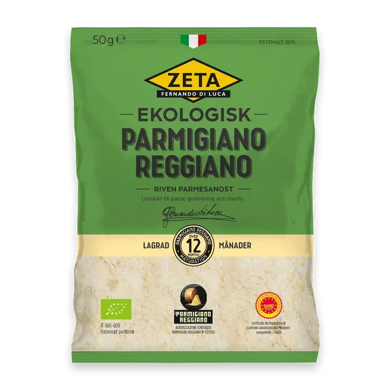 Parmigiano Reggiano riven 16 mån Ekologisk 50g