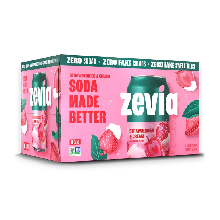 Strawberries & Cream Zero Sugar Soda Cans